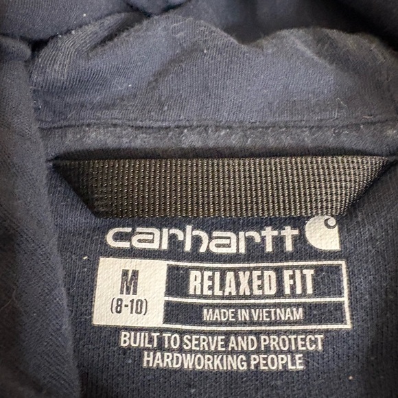 Carhartt Hoodie Womens Medium Black Relaxed Fit Neck Pullover Pocket - Picture 3 of 3